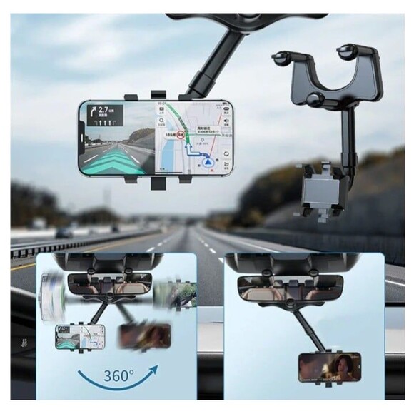 New 360° Rotatable Retractable Car Phone Holder - Picture 5 of 9